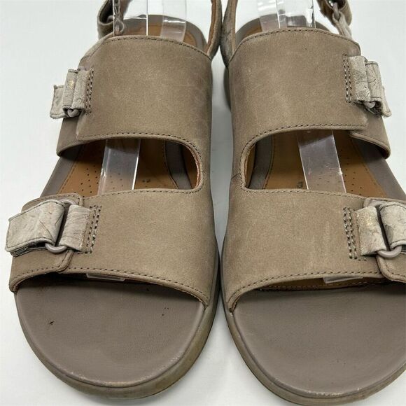 Clarks Unstructured Brown Leather Slingback Sandals Size 9 Casual Comfort - Picture 5 of 13